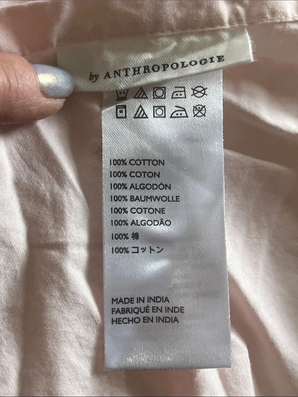 Anthropologie Pale Pink Cotton Queen Sheet Set with Crochet Lace Trim